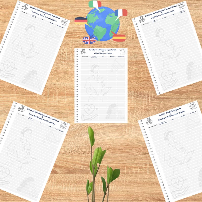 Medication Log Printable, 5 Languages Included Medicine Log ...
