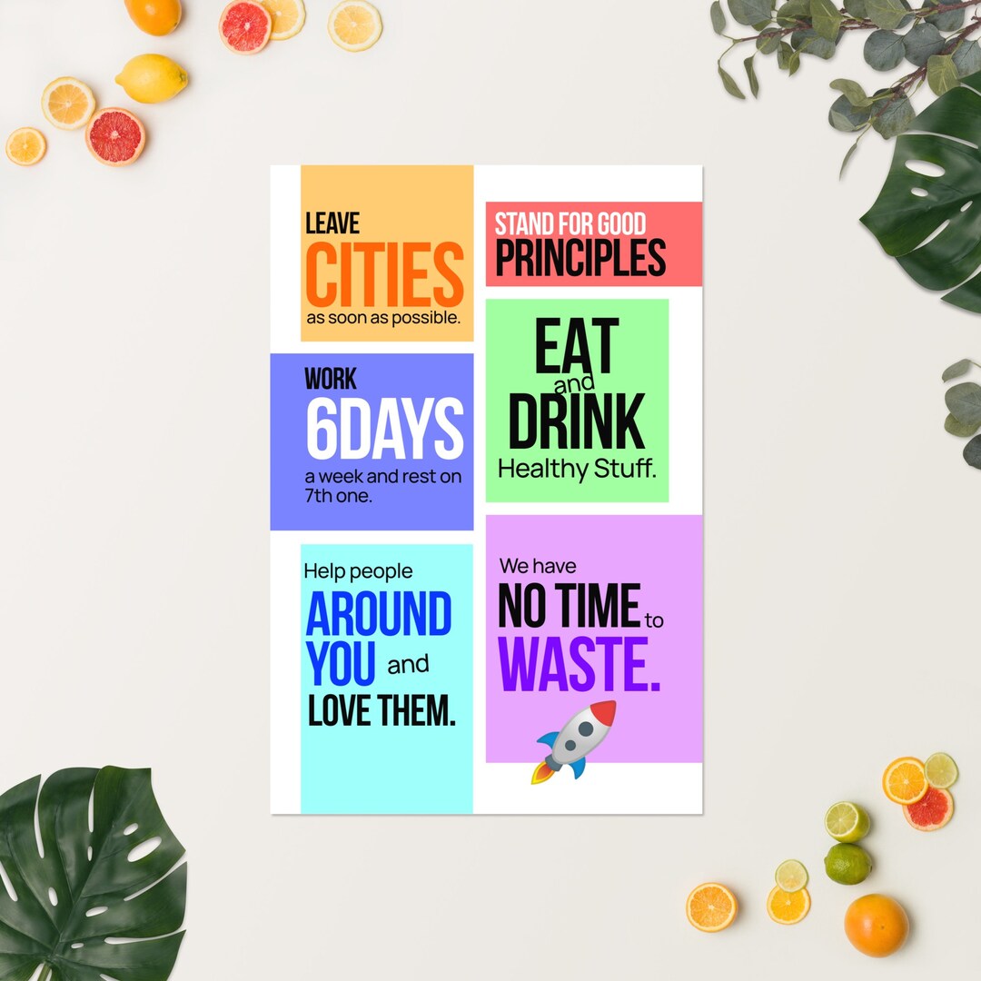 Leave Cities Stand for Good Principles Eat Healthy Work Six Etsy