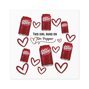 Fun Dr. Pepper Square Stickers, Aesthetic Stickers for Drink Lovers, Gift for Sodas Fans, Perfect for Journals & Laptops, Cute Wall Decor