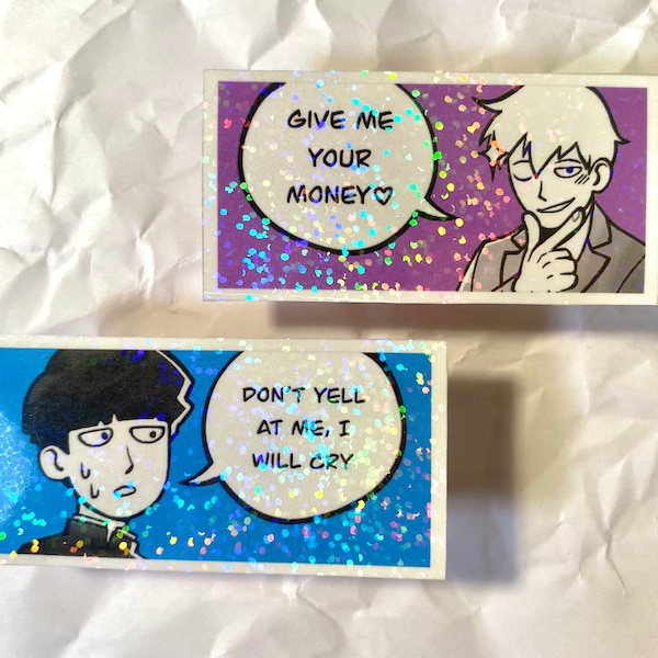 Mob Psycho Stickers - Mob Psycho 100 Inspired | Mob Sticker | Reigen Sticker | Anime Sticker | Mob Psycho 100 Sticker