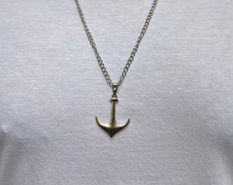 Men Necklace, Anchor Pendant Necklace for Men ,Necklace for Men, Silver Jewelry for Men, Chain Necklace for Men Gift for him,Silver Necklace