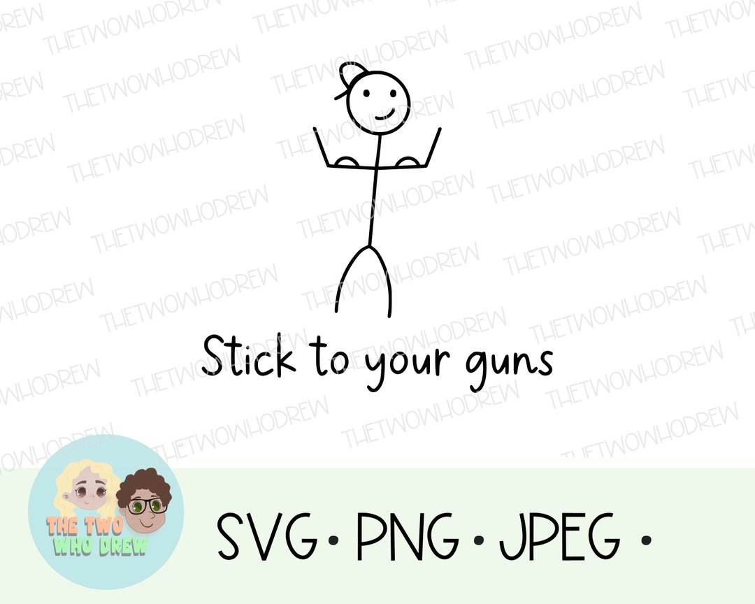 Funny Gun SVG Stick Figure Bumper Sticker Meme Do It Yourself Etsy UK