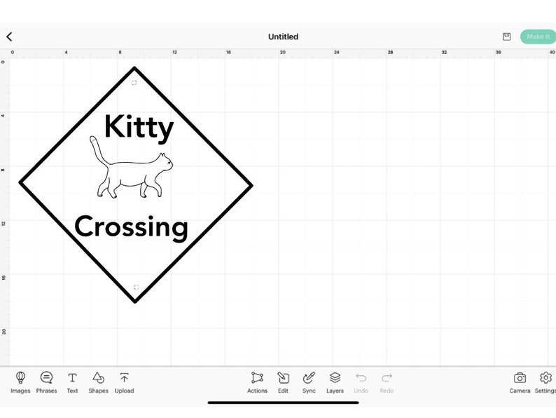 Kitty Crossing Street Sign SVG, Cat Lover Room Decor SVG, Cute Kitten