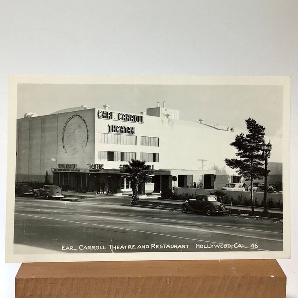 Vintage RPPC - Earl Carroll Theatre and Restaurant, 1940s Hollywood, California - real photo postcard midcentury tourist souvenir photograph