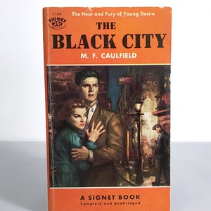 The Black City - M. F. Caulfield - Vintage Paperback Book 1954 Signet Edition First Printing Irish Novel IRA Crime Fiction