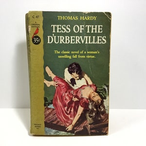 Tess of the D&#39;Urbervilles - Thomas Hardy - Vintage Paperback Book 1952 Cardinal Edition - Classic Victorian Novel, British Literature