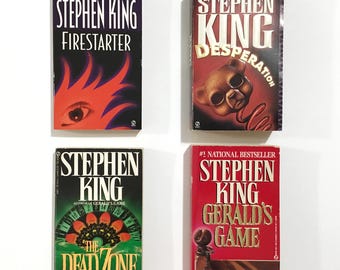 Stephen King - Firestarter / Desperation / Gerald's Game / The Dead Zone - 4 Signet Paperback Vintage Horror Books