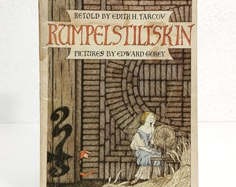 Rumpelstiltskin - Edith H. Tarkov / Edward Gorey - 1973 Illustrated Fairy Tale Softcover Children's Book, 1st Scholastic Edition
