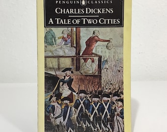 A Tale of Two Cities - Charles Dickens - 1986 Penguin Classics Paperback Book - Historical Fiction Paris London Pbk