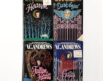 V. C. Andrews - Heaven, Dark Angel, Gates of Paradise, Fallen Hearts - 4 Vintage Paperback Books Pocket Books Casteel Family, Keyhole Cover
