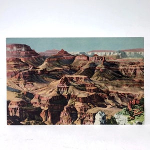 Grand Canyon da Moran Point Cartolina di lino originale 1957 Arizona National Park Vista panoramica 1950 Souvenir per le vacanze