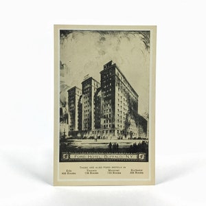 Ford Hotel Buffalo 1930s Vintage Original Postkarte, Werbung Postkarte, Art Deco Stil, Hotel Architektur, Buffalo New York