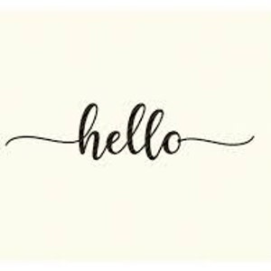 Puede incluir: La palabra "hello" escrita en cursiva.