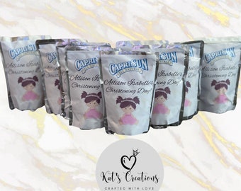 Caprisun Juice Custom Label Personalized Juice Label Water bottle label 4oz Play dough labels 4inch circle stickers ideal for goodie bags.