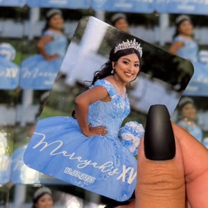 Imán personalizado para quinceañera. Regalos para fiestas. Regalos para bodas. Regalos para cumpleaños. Regalos para quinceañeras. Recuerdos. Regalos personalizados para fiestas.