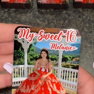 Quinceañera custom magnet. Party favors Wedding party favors. Birthday Party favors. Sweet 16 party favor. Recuerdos. Custom Party Favor image 6