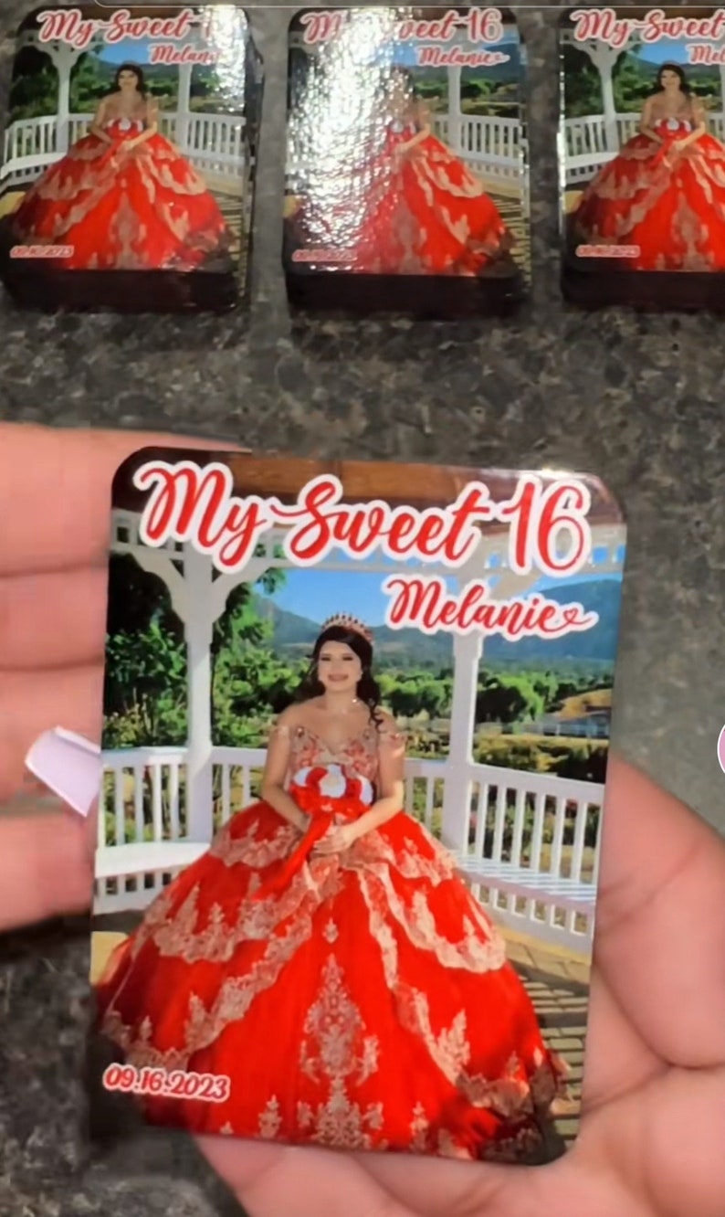 Quinceañera custom magnet. Party favors Wedding party favors. Birthday Party favors. Sweet 16 party favor. Recuerdos. Custom Party Favor image 6