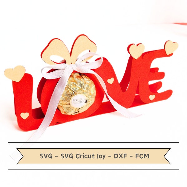 Love Ferrero Rocher, Love Lindor, Cricut SVG, Cricut Joy SVG, Valentine's Day Svg, Chocolate Holder, Valentine Chocolate, Valentine Gift