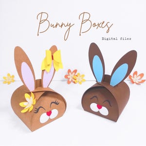 Gabarits Boîtes Lapins de Pâques - Cricut SVG - Cricut Joy SVG - Boîte Chocolats Pâques - Easter Box - Easter Bunny Box - Easter Treat Box