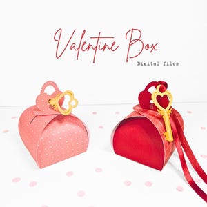 Gabarit Boîte arrondie avec Cadenas et Clé, Cricut SVG, Cricut Joy SVG, PDF Saint-Valentin, Boîte Saint Valentin, Valentine Gift