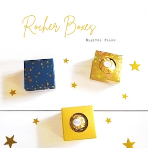 3 Plantillas de Cajas Individuales para Ferrero Rocher - Cricut SVG - Cricut Joy SVG - PDF - Día de Año Nuevo - Nochevieja - Plantilla digital