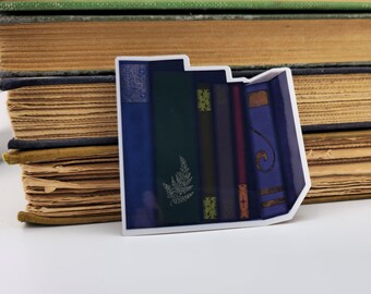 Antique Book Spines Vinyl Sticker Reader Gift