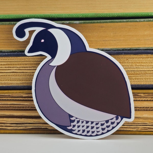 Bird Sticker California Quail Geometric Style Glossy Vinyl Sticker