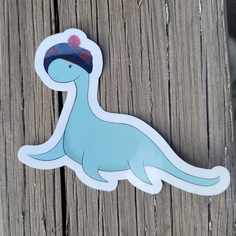 Loch Ness Monster Wee Nessie Plesiosaur Dinosaur Sticker Cute Cartoon ...