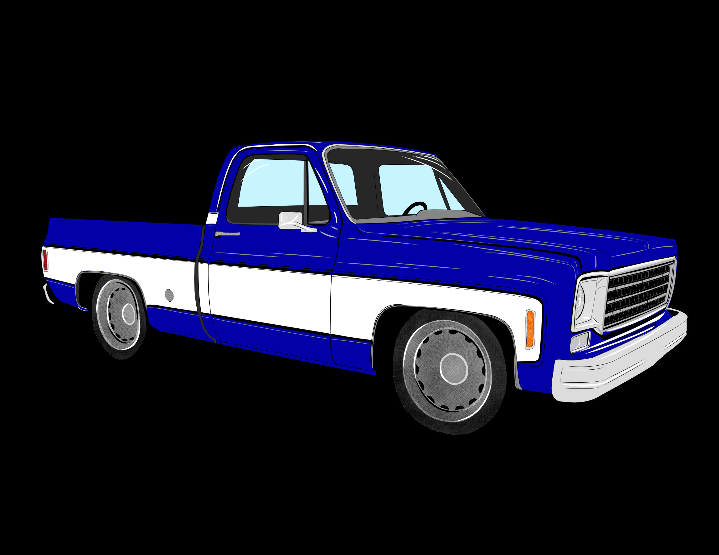 Square Body Pickup Truck Glossy Vinyl Sticker Etsy