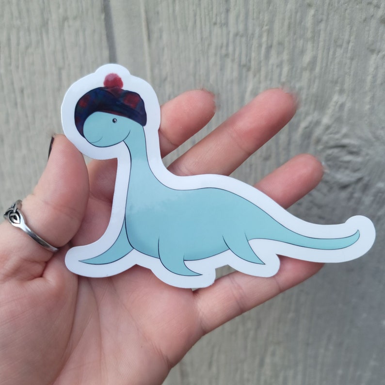 Loch Ness Monster Wee Nessie Plesiosaur Dinosaur Sticker Cute Cartoon ...