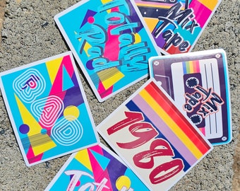 Rad Mix Tape Stickers 1980's Sticker