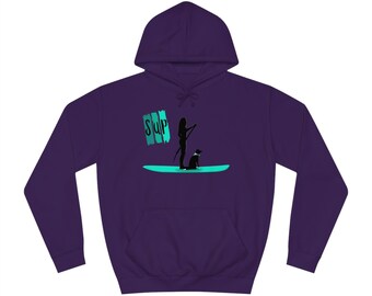 Stand Up And Paddle Hoodie Woman Paddle Boarding With Pup