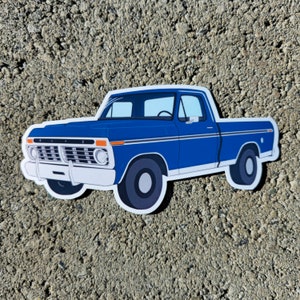 1973 Dentside Classic Pickup Truck Vinyl Sticker Customizable Color