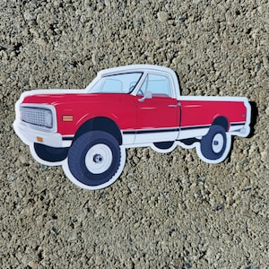 1970&#39;s Classic Pickup Truck Vinyl Sticker Customizable Color