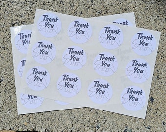 Thank You "Rustic Bear" 24 Round 1 3/8" Paper Stickers