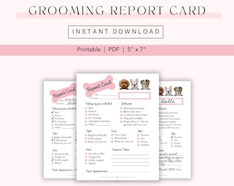 Dog Grooming Report Card Printable - Digital & Instant Download - Grooming Report Card Form