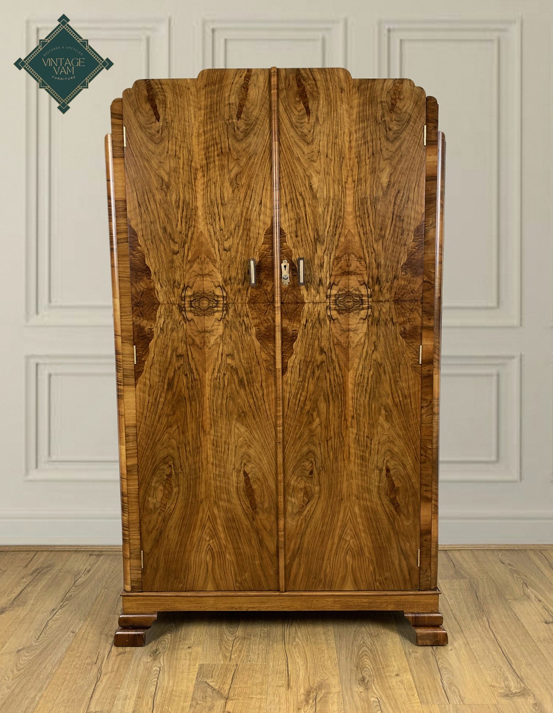 Art Deco Wardrobe, 1930s Walnut Amoire, Closet.**commission Available** -  Etsy, image size:1080x1393