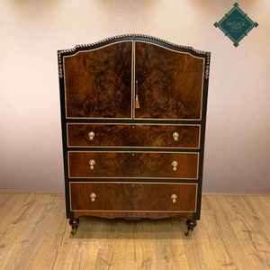 English Victorian Walnut Linen cupboard /drinks cabinet.**custom order **