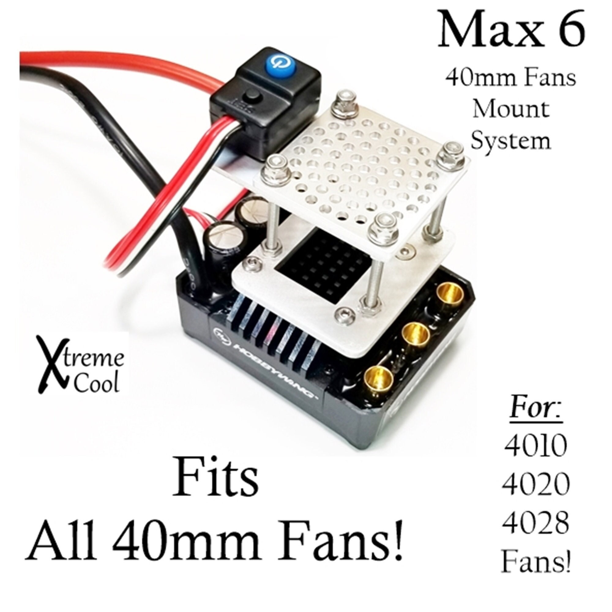RCP Xtreme Cool Max 6 G1 or G2 40mm Cooling Fan Mount System 4010 4020 4028