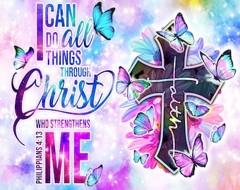 Digital I Can Do All Things Through Christ 20 oz Tumbler Wrap