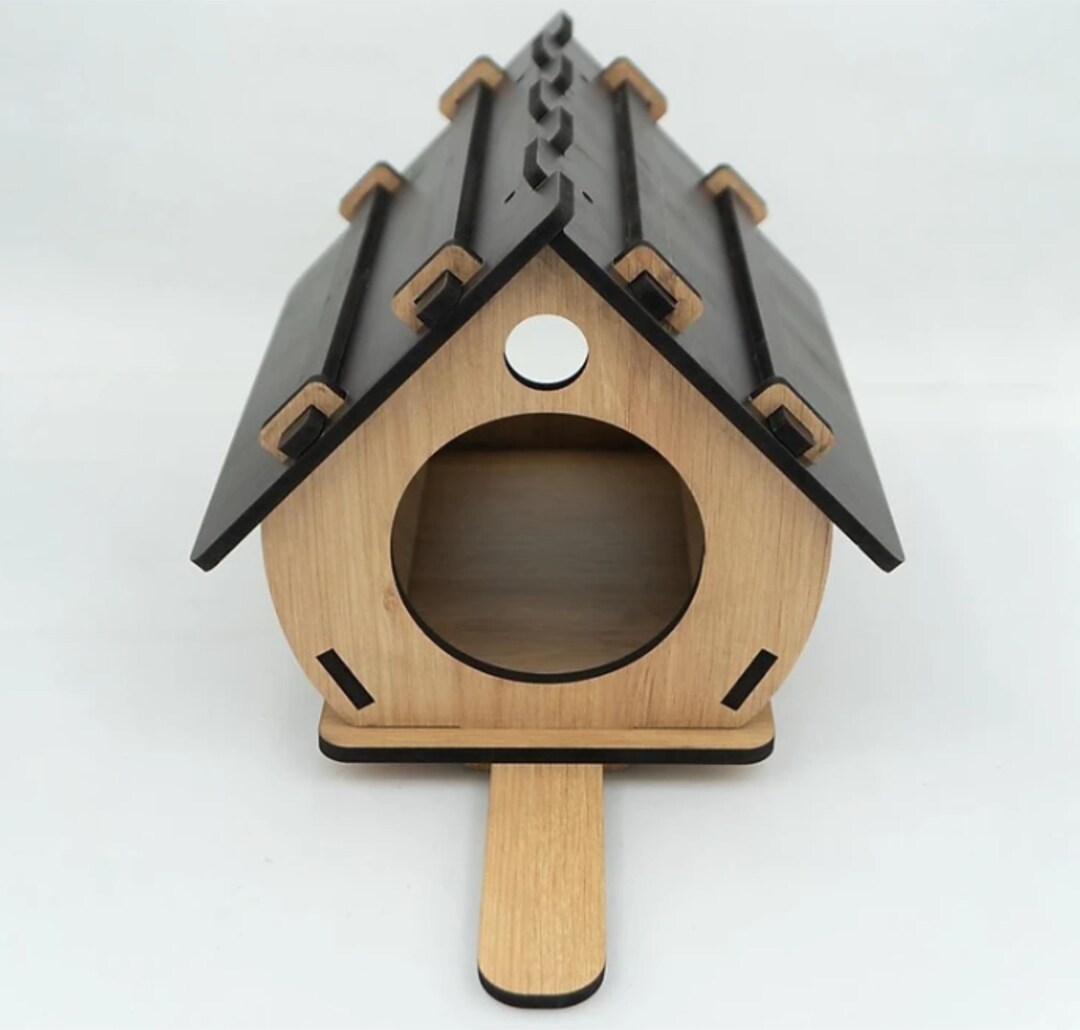 Laser Cut Bird House Svg File Bird House Vector Laser Template Nesting