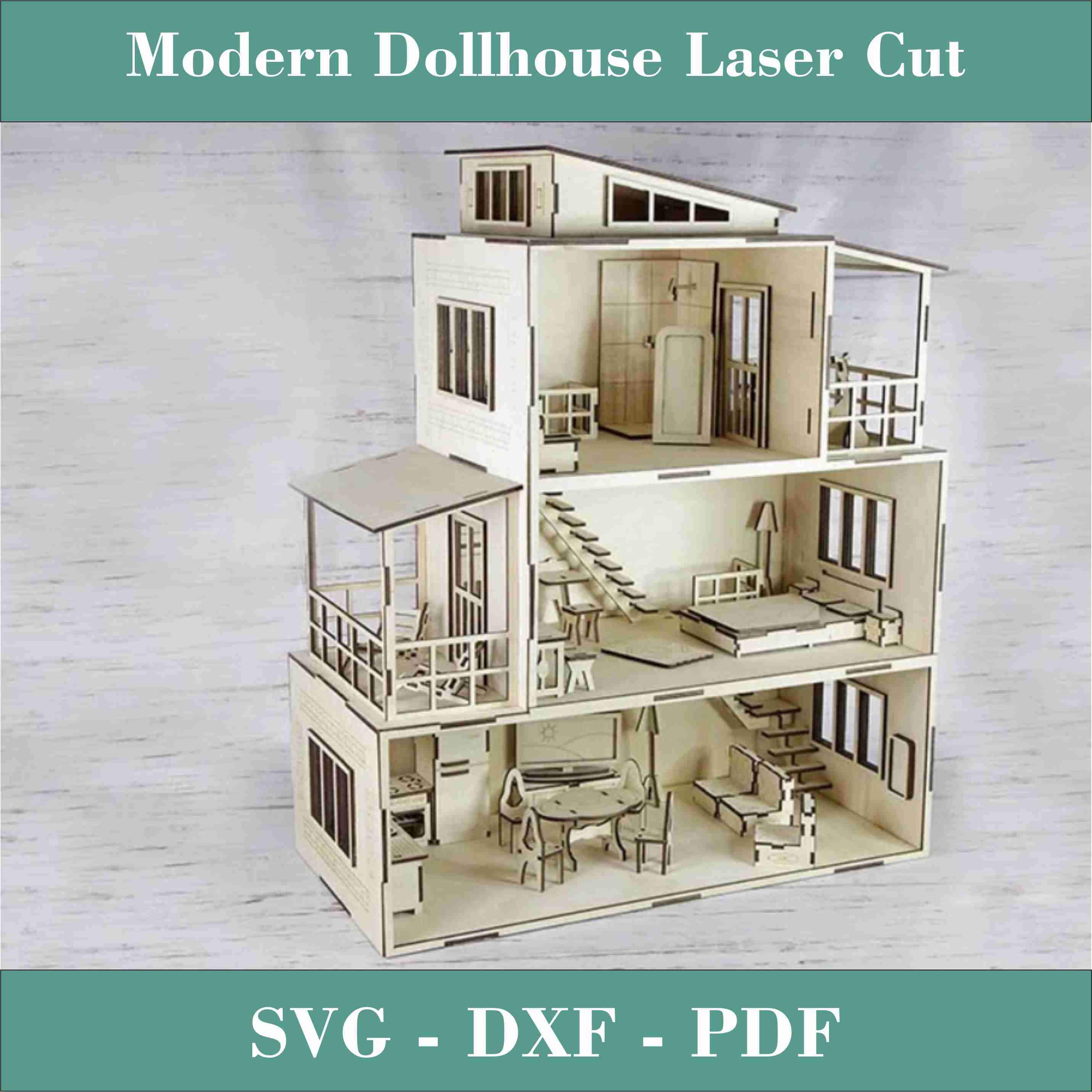 Kit De Découpe Laser Pour Maison De Poupée Miniature 1/12 – Allamanda & Amaryllis #167, Par Mary Kinloch