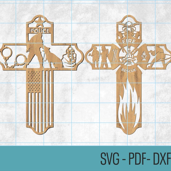 Firefighter Cross SVG - Police Cross SVG - Law Enforcement Cross Svg - Fireman Cross Svg