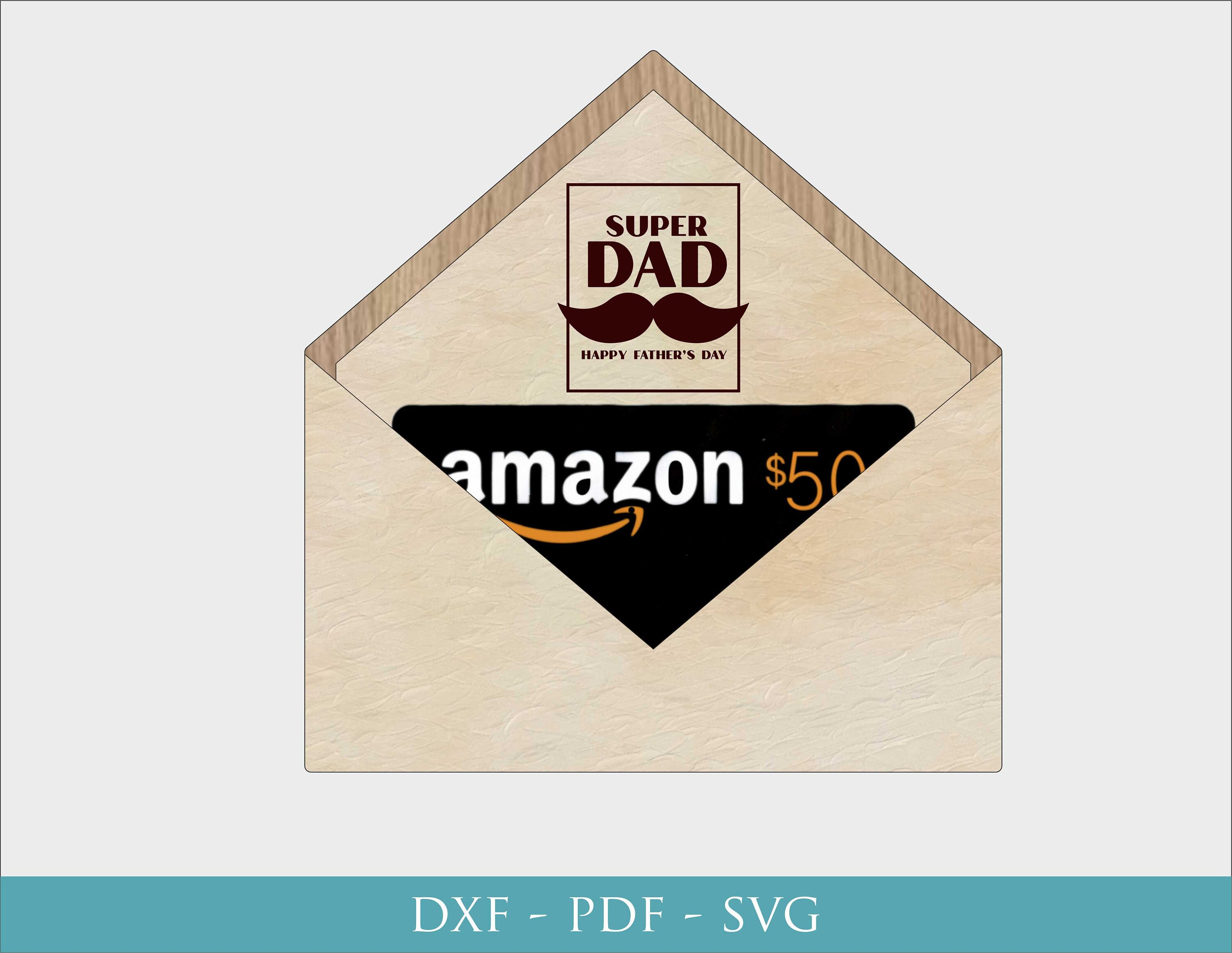 Gift Card Holder Envelope SVG Laser Cut File Fathers Day Gift Etsy