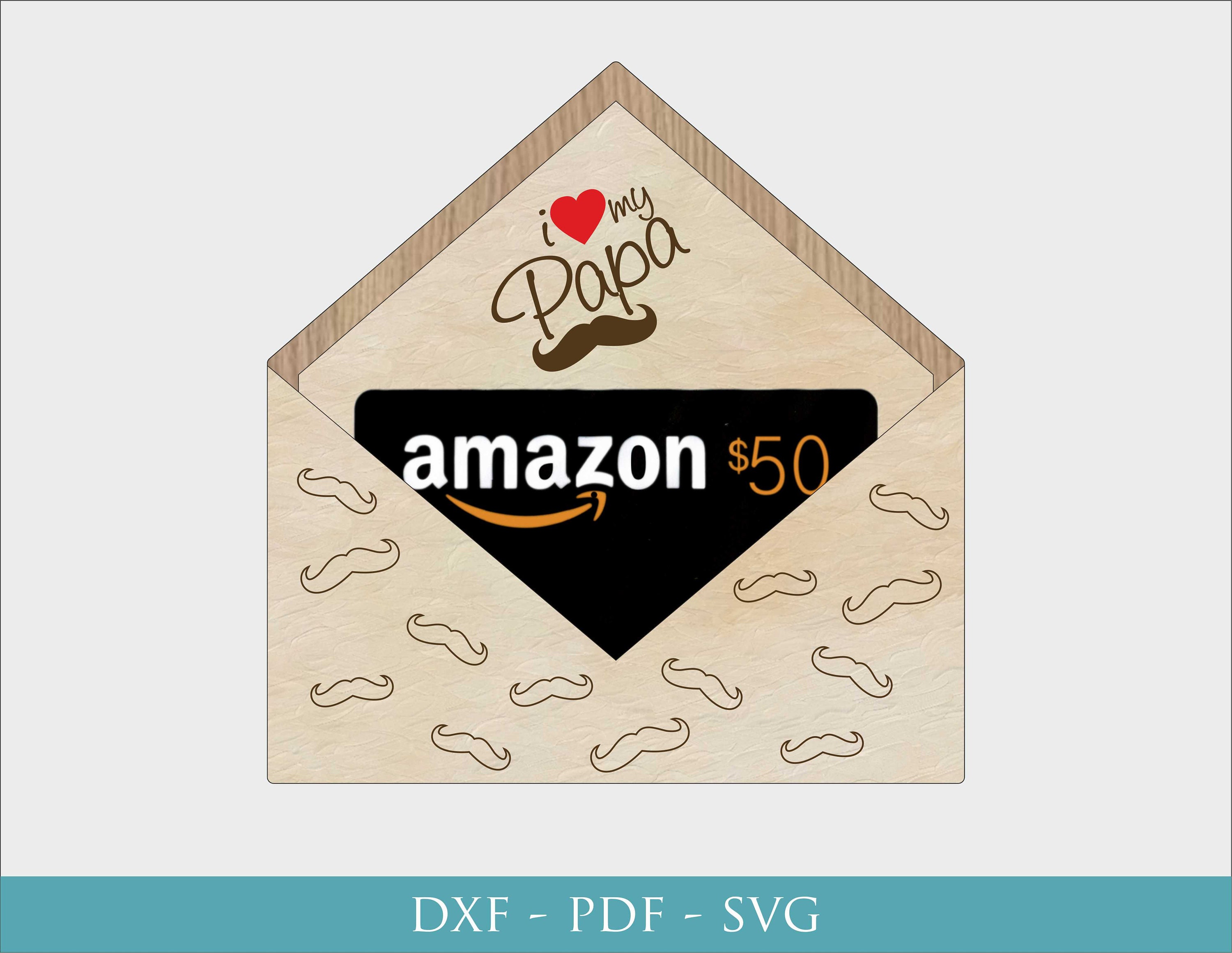 Gift Card Holder Envelope SVG Laser Cut File Fathers Day Gift Etsy