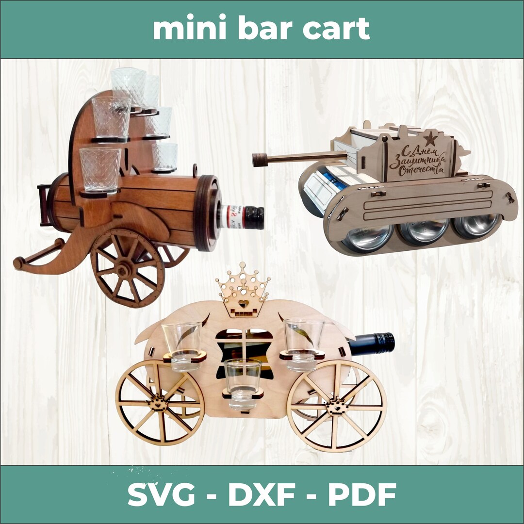 Tank Beer Pack Laser Cut Minibar Plywood Bottle Holder Glass Holder