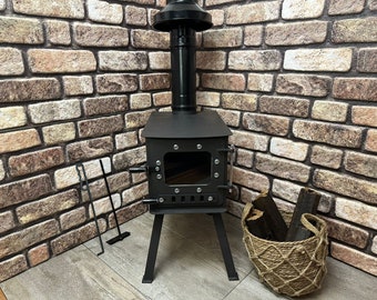 Long size wood stove for tiny places, wood stove, wood burning stove, camper stove, campervan stove, tent stove, tiny house stove,cuty stove