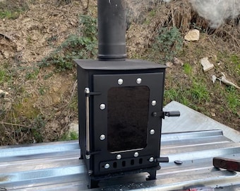 Wood stove, wood burning stove, camping wood stove, campervan stove, caravan outdoor stove, tent stove, stove with ashtray,tiny stove