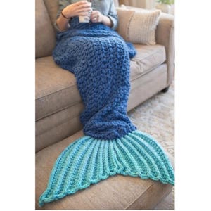 Crochet Mermaid Tail Blanket Pattern, Easy Chunky Throw (PDF Download)