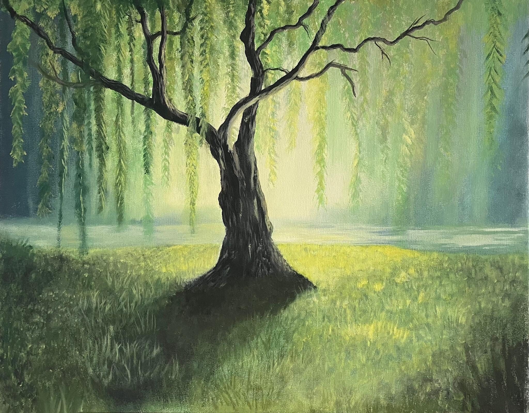 Willow Tree Oil Painting Etsy Willow Tree Oil Painting Etsy